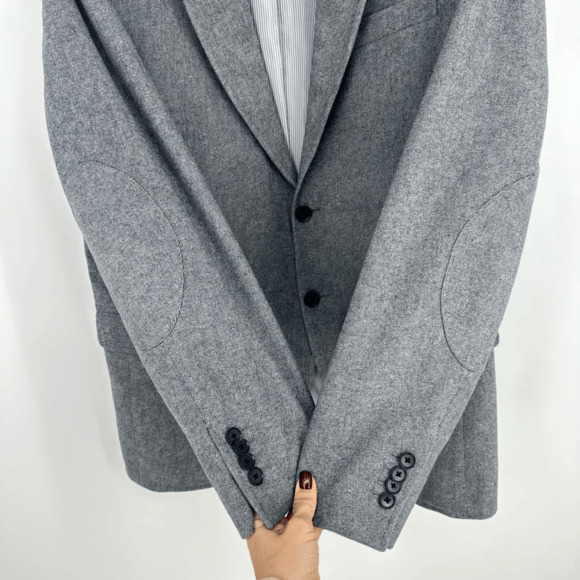 Banana Republic Men’s 42R Tailored Fit Blazer Sport Coat Grey 2 Button Cotton - Picture 13 of 15